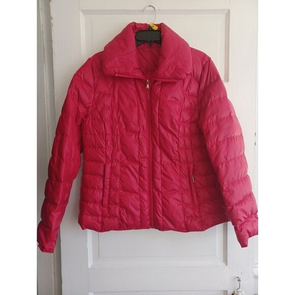 G-III down-filled quilted puffer coat red packable womens M/L? lightweight warm - Picture 1 of 12